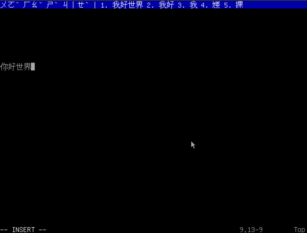 Chinese text composition and candidate selection in the FreeBSD virtual terminal